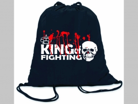 King of Fighting ľahké sťahovacie vrecko ( batôžtek / vak ) s čiernou šnúrkou, 100% bavlna 100 g/m2, rozmery cca. 37 x 41 cm